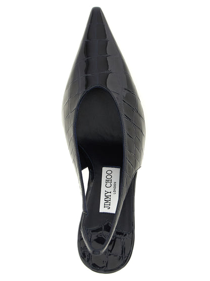 Jimmy Choo Isa Blue Leather High-Heel Pumps