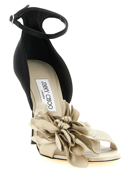Sandales multicolores en Tencel à talon aiguille Jimmy Choo