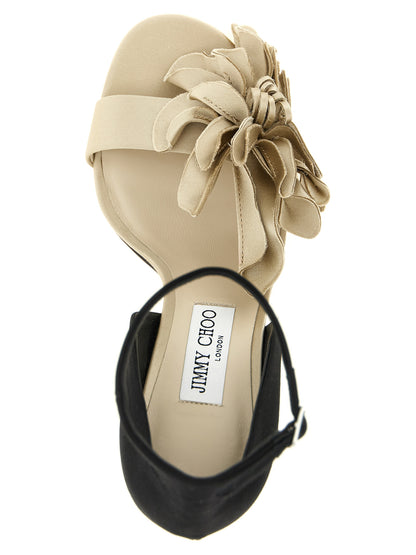 Sandales multicolores en Tencel à talon aiguille Jimmy Choo