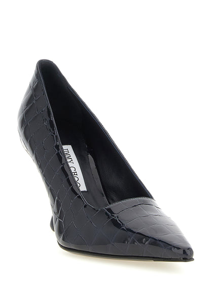 Jimmy Choo Navy Patent Leather Ixia Pumps