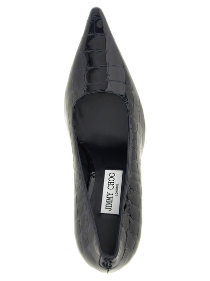 Jimmy Choo Navy Patent Leather Ixia Pumps
