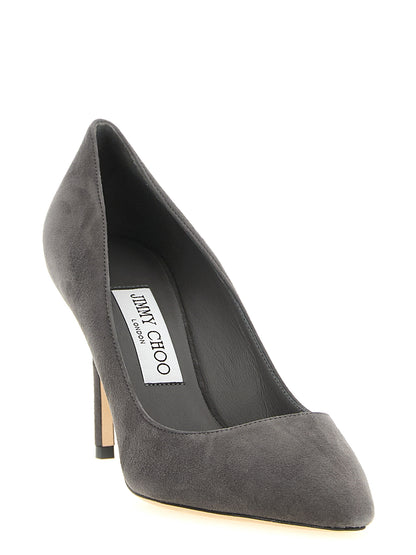 Escarpins Jimmy Choo Romy en cuir gris avec talon haut