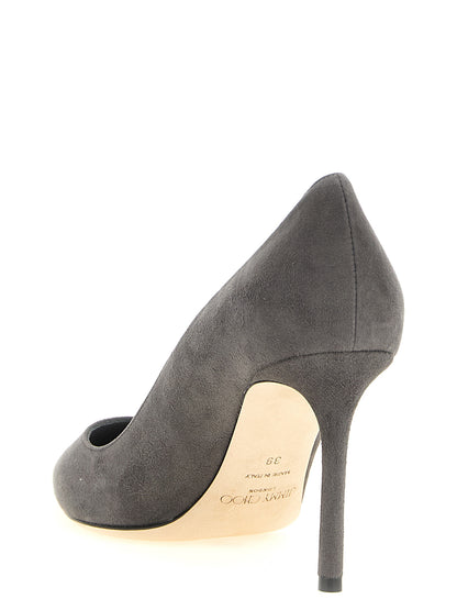 Escarpins Jimmy Choo Romy en cuir gris avec talon haut
