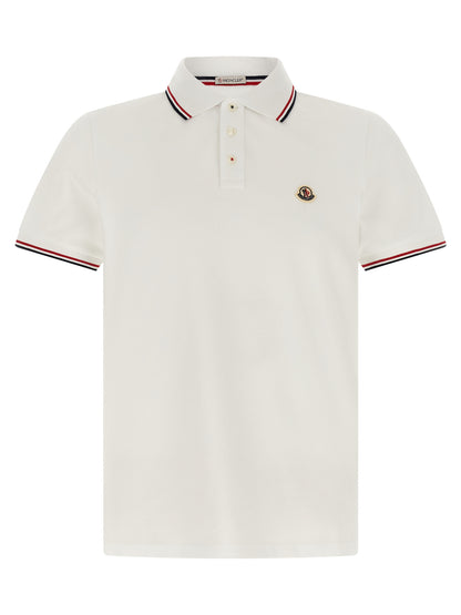 Moncler White Cotton Casual Polo Shirt