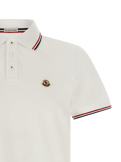 Moncler White Cotton Casual Polo Shirt