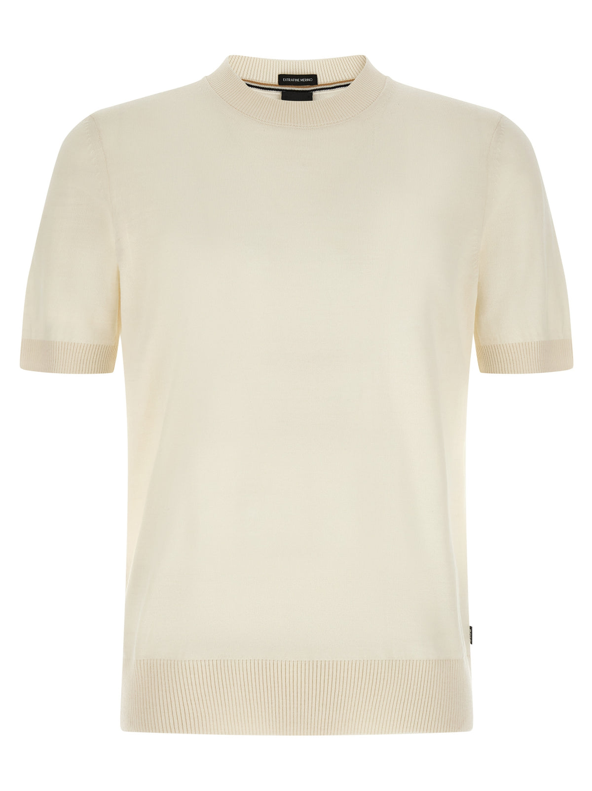 T-shirt Hugo Boss en laine vierge blanc coupe regular