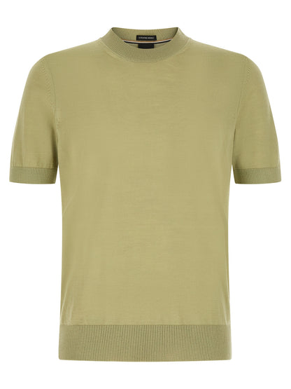 T-shirt bicolore en laine vierge Hugo Boss Modèle H Umauro