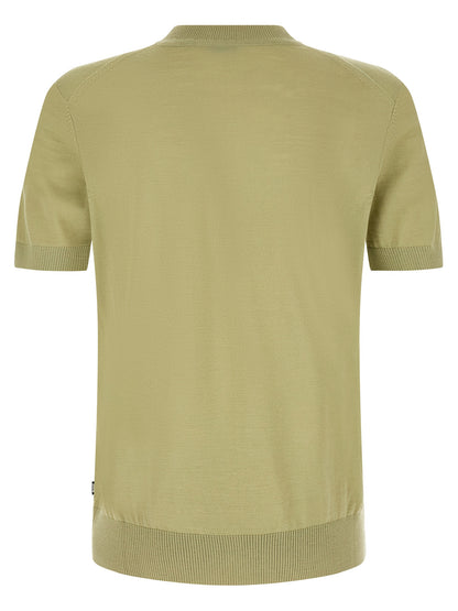 T-shirt bicolore en laine vierge Hugo Boss Modèle H Umauro