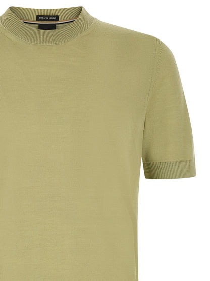 T-shirt bicolore en laine vierge Hugo Boss Modèle H Umauro