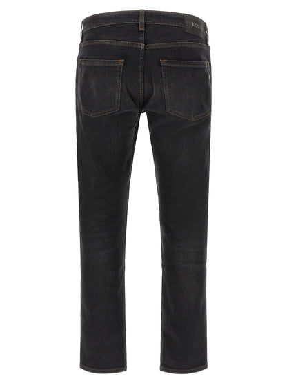 Vaqueros Hugo Boss Modelo H-Delaware De Algodón Negro Pierna Recta