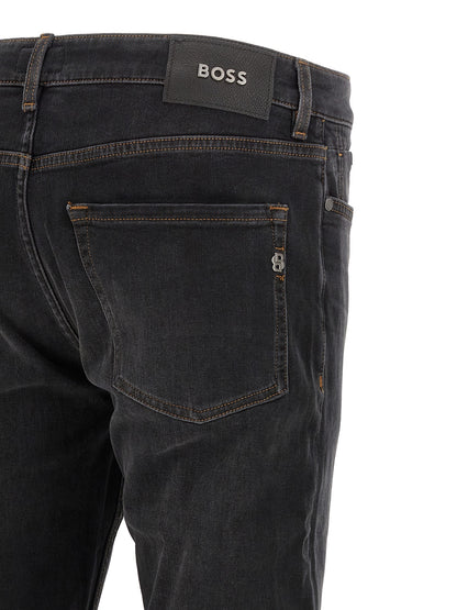 Vaqueros Hugo Boss Modelo H-Delaware De Algodón Negro Pierna Recta