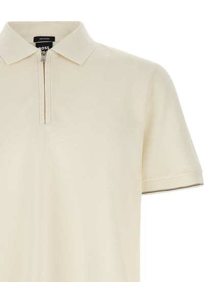 Polo Hugo Boss en coton beige à la coupe contemporaine C-Pei 90