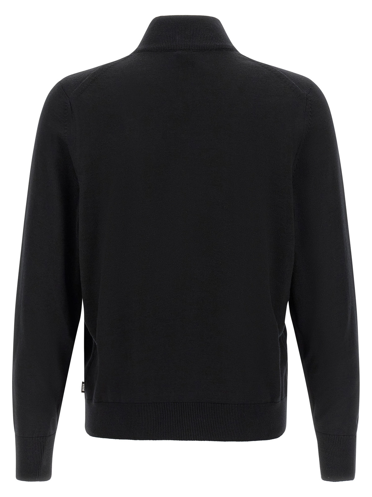 Cardigan Hugo Boss Noir En Laine Vierge Coupe Classique