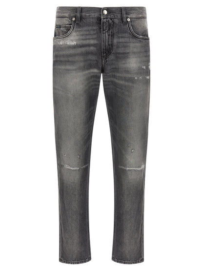 Vaqueros De Algodón En Tono Gris De Dolce & Gabbana