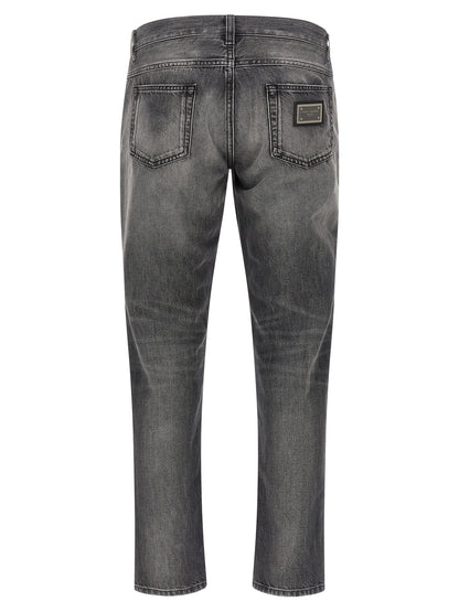 Vaqueros De Algodón En Tono Gris De Dolce & Gabbana
