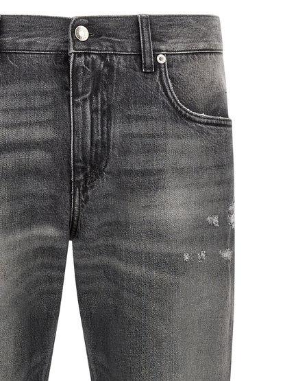 Vaqueros De Algodón En Tono Gris De Dolce & Gabbana