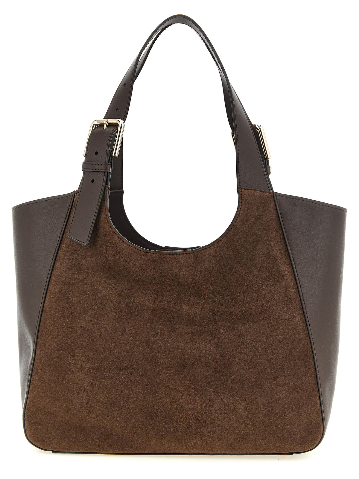 Furla Dora M Chestnut Calfskin Tote Bag