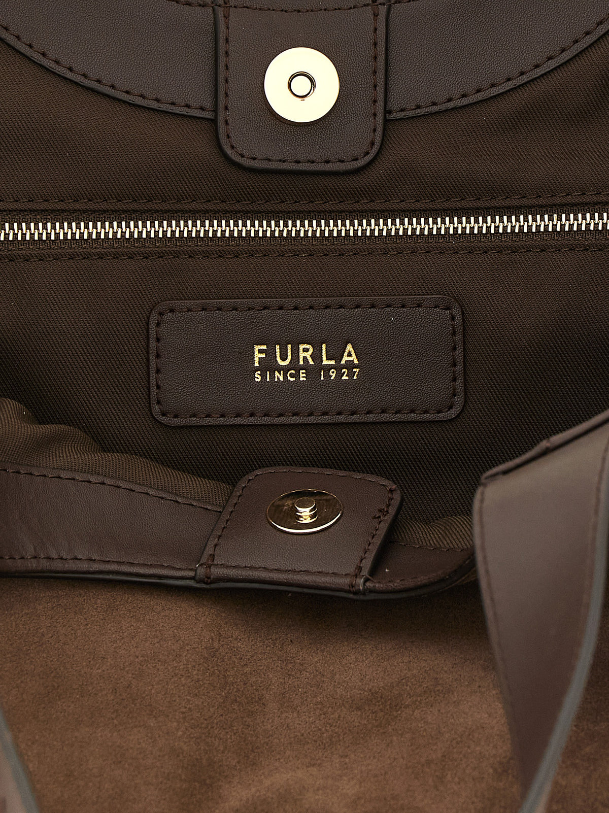 Furla Dora M Chestnut Calfskin Tote Bag