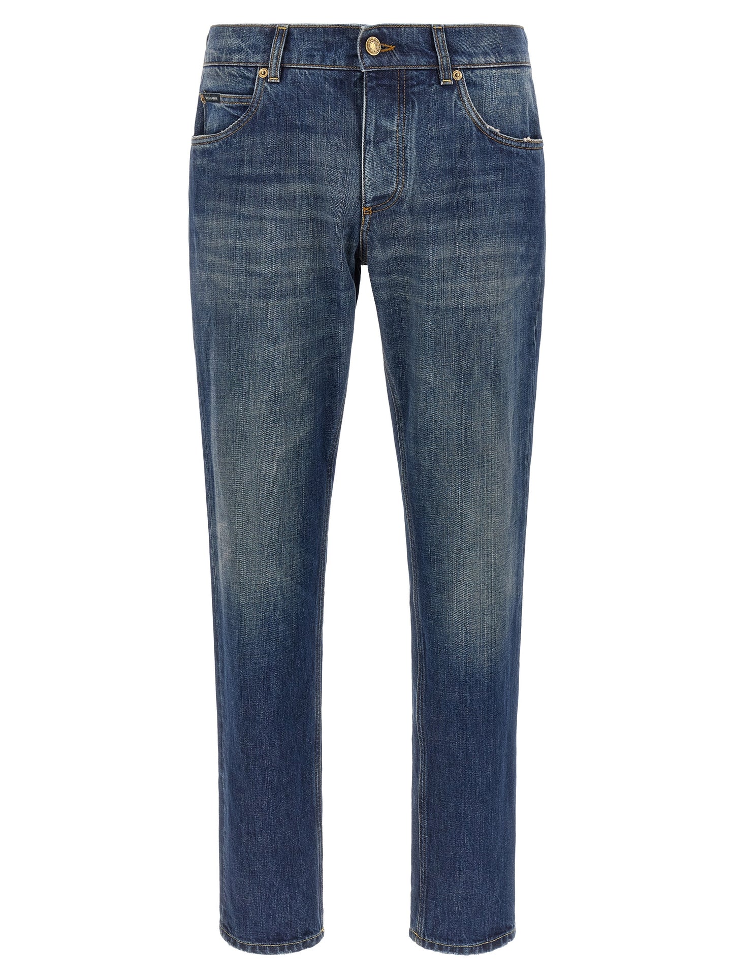 Jeans rectos de algodón azul Dolce & Gabbana