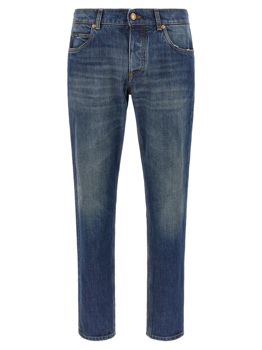 Jeans rectos de algodón azul Dolce & Gabbana