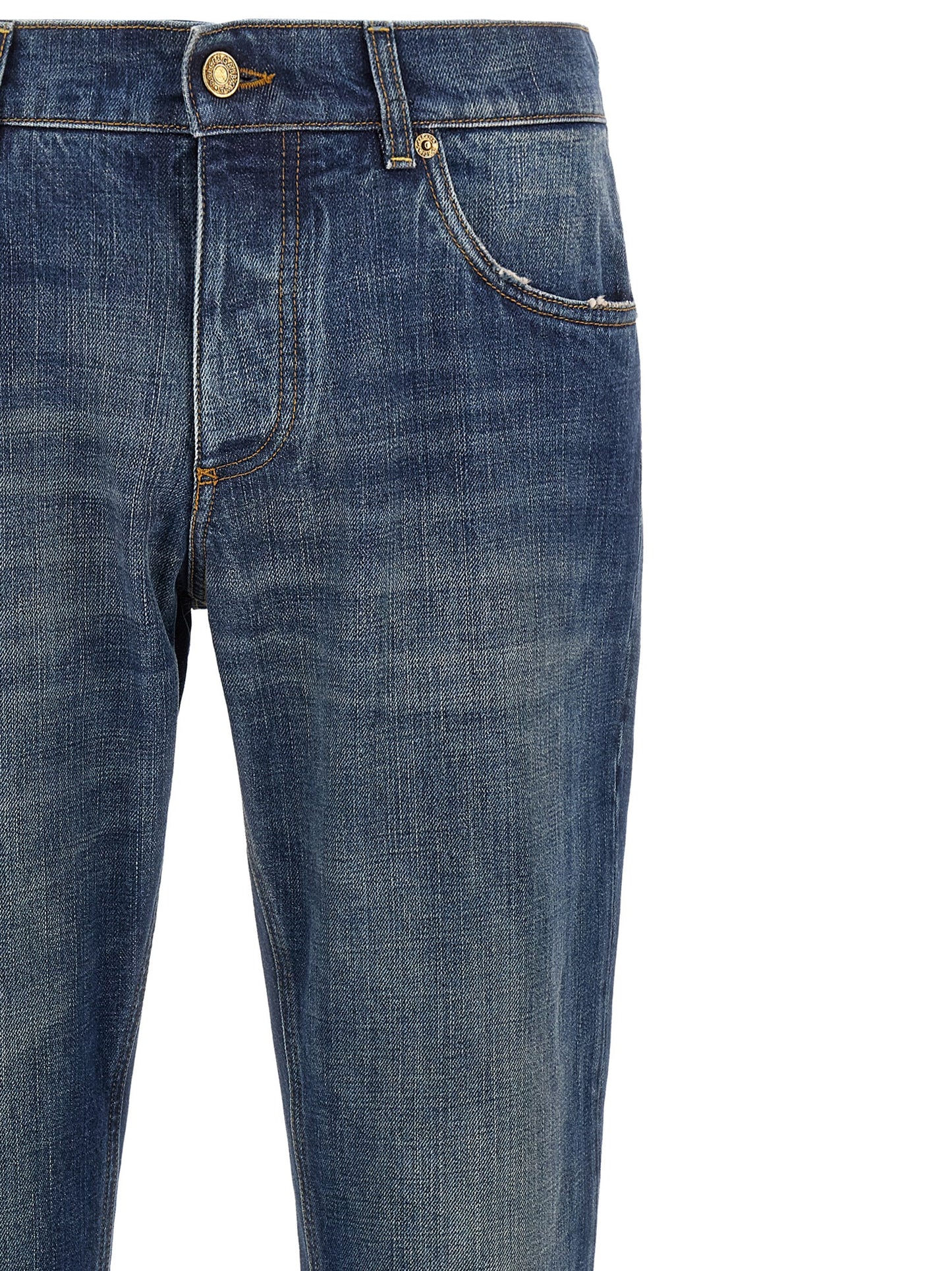 Jeans rectos de algodón azul Dolce & Gabbana