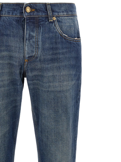 Jeans rectos de algodón azul Dolce & Gabbana