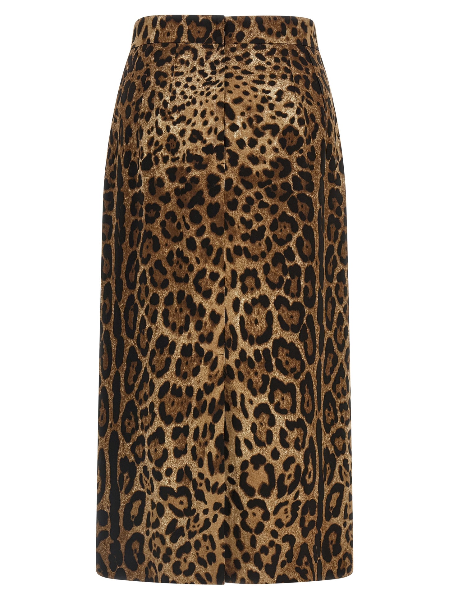Falda midi marrón de viscosa de Dolce & Gabbana