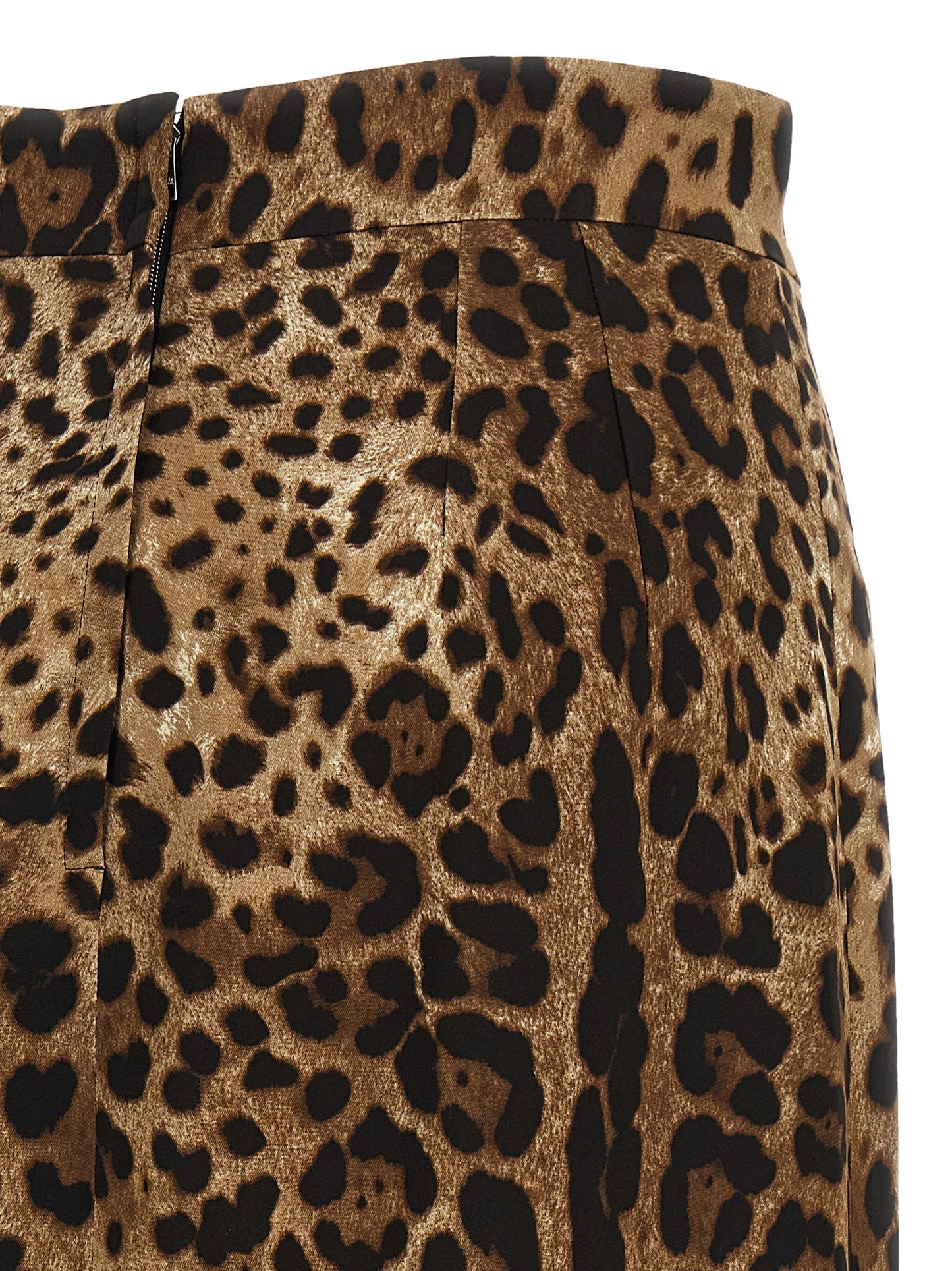 Falda midi marrón de viscosa de Dolce & Gabbana