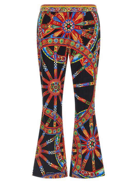 Pantalones acampanados de seda multicolor de Dolce & Gabbana
