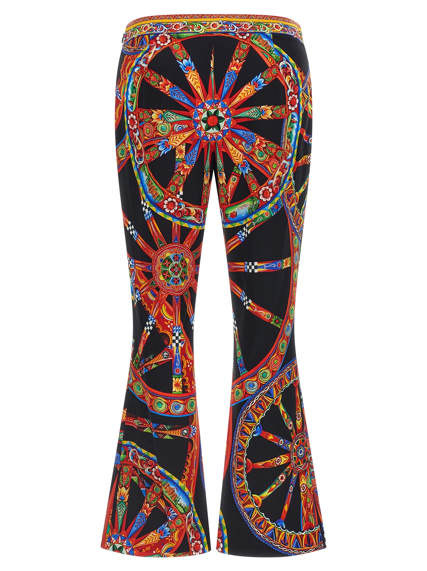 Pantalones acampanados de seda multicolor de Dolce & Gabbana