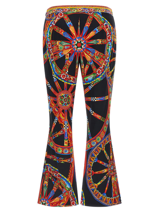 Pantalones acampanados de seda multicolor de Dolce & Gabbana