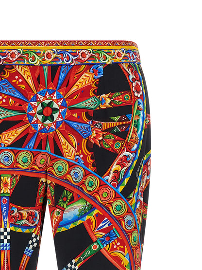 Pantalones acampanados de seda multicolor de Dolce & Gabbana