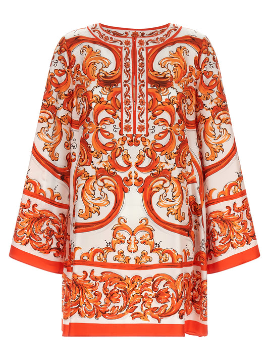 Minivestido de seda naranja de Dolce & Gabbana
