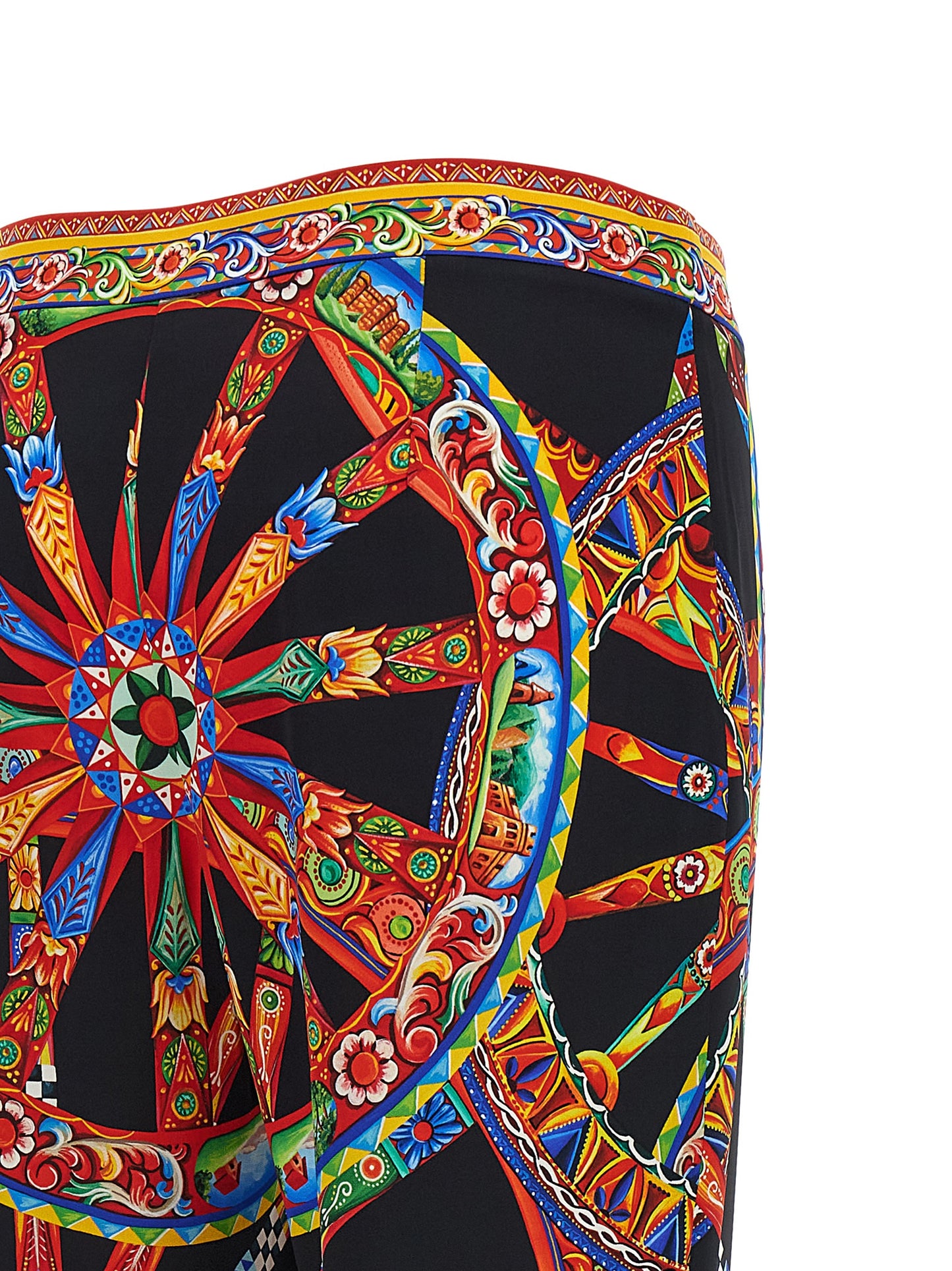 Pantalones acampanados de seda multicolor de Dolce & Gabbana