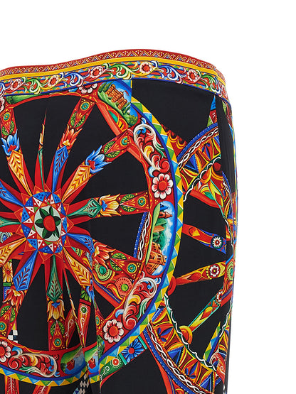 Pantalones acampanados de seda multicolor de Dolce & Gabbana