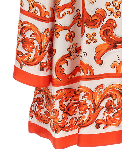 Minivestido de seda naranja de Dolce & Gabbana