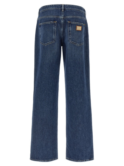 Dolce & Gabbana Jean En Coton Bleu Coupe Décontractée