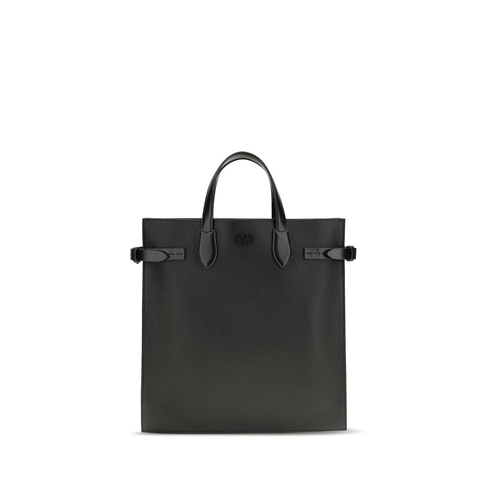 Bolso de hombro Valentino Garavani negro de piel de becerro Bos Taurus