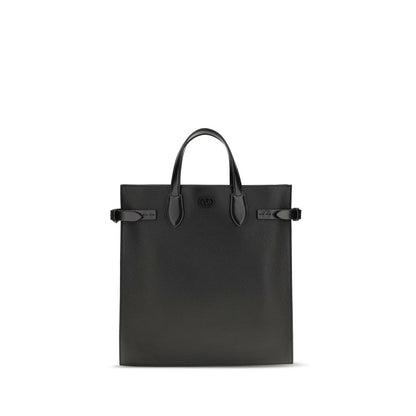 Bolso de hombro Valentino Garavani negro de piel de becerro Bos Taurus