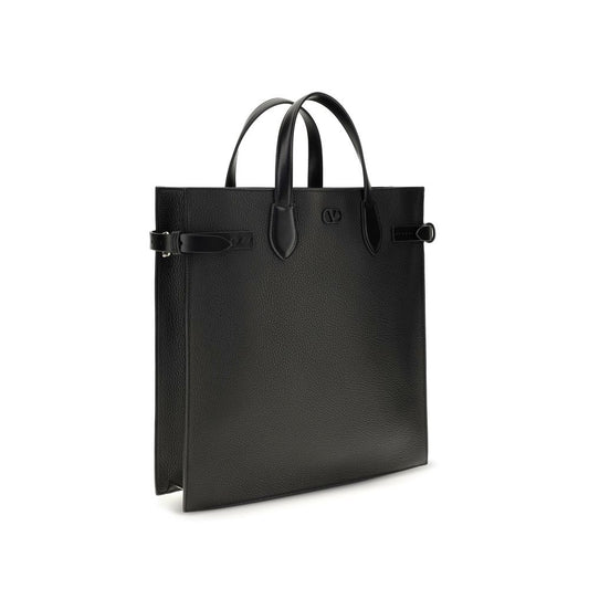 Bolso de hombro Valentino Garavani negro de piel de becerro Bos Taurus