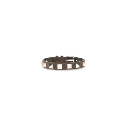 Valentino Garavani Pulsera de Piel de Becerro Marrón Bos Taurus