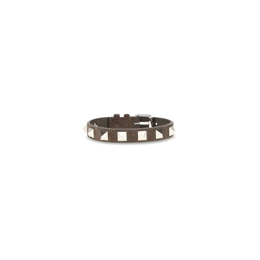 Valentino Garavani Pulsera de Piel de Becerro Marrón Bos Taurus