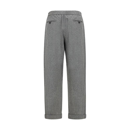 Pantalones casuales de lana gris Oves Aries de Giorgio Armani