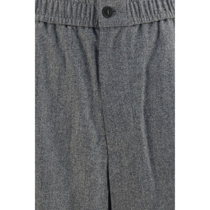 Pantalones casuales de lana gris Oves Aries de Giorgio Armani