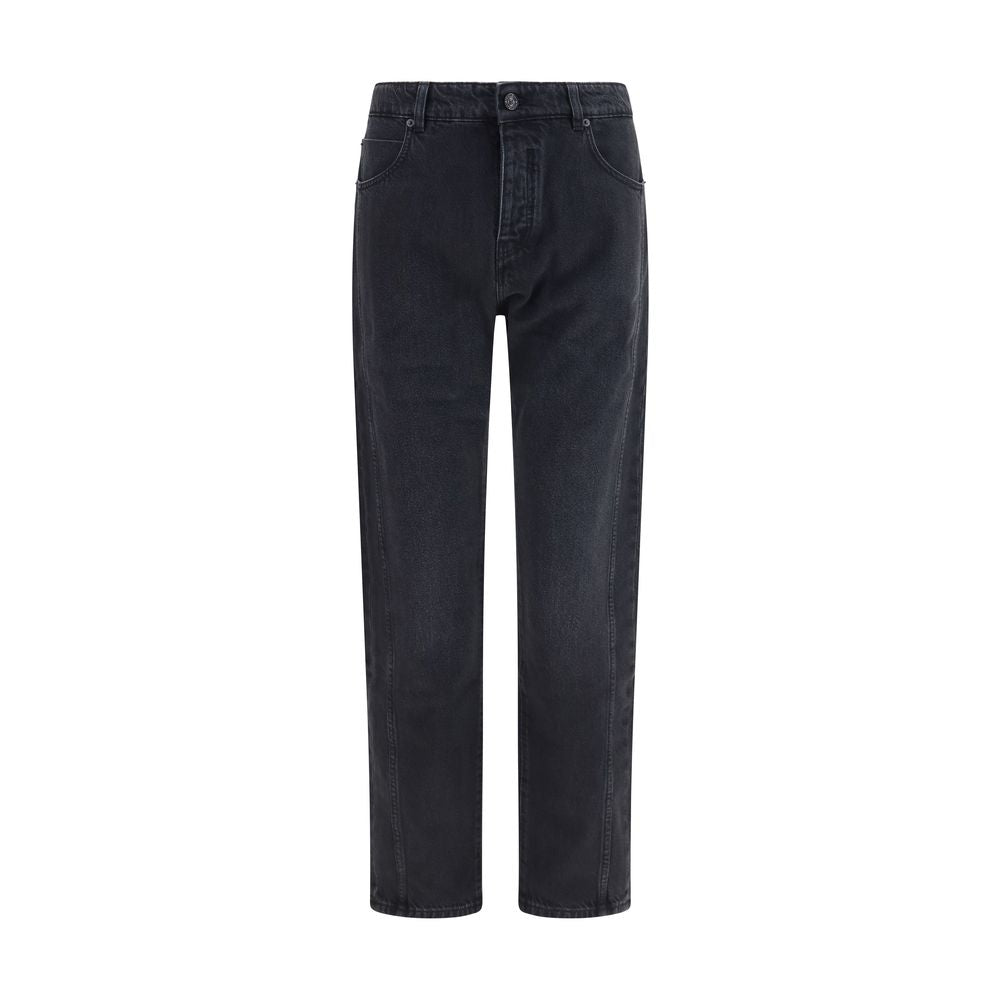 Vaqueros Balmain negros de algodón de pernera recta