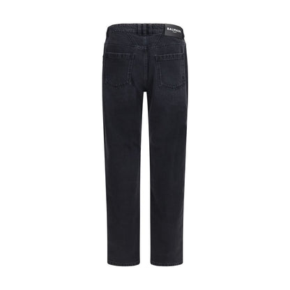 Vaqueros Balmain negros de algodón de pernera recta