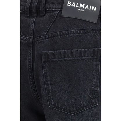 Vaqueros Balmain negros de algodón de pernera recta