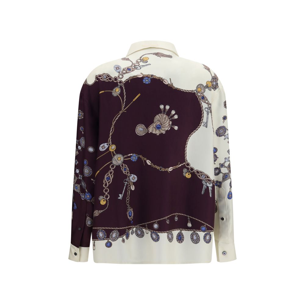 Camisa Versace multicolor de seda estampada