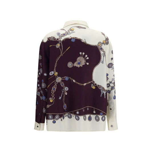 Camisa Versace multicolor de seda estampada