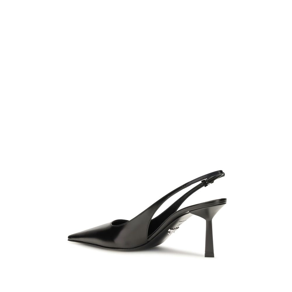 Prada Black Calf Leather High Heel Pumps